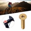 Bike Stem Bolt Screw, M6 x 30mm Flat Head Headset Cap Bolt Bike Headset Stem Top Cap Titanium Alloy Bike Fixing Disc Caliper Gold view 4
