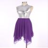 JEEYJOO Liturgical Worship Praise Dance Dress Tunic for Women Sleeveless Silver Metallic Lyrical Dance Costume Purple Large view 2