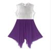 JEEYJOO Liturgical Worship Praise Dance Dress Tunic for Women Sleeveless Silver Metallic Lyrical Dance Costume Purple Large view 4