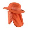 Home Prefer UPF50+ Mens Womens Sun Hat with Neck Flap Wide Brim UV Sun Protection Hat with Neck Flap Gardening Beach Fishing Orange view 1