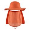 Home Prefer UPF50+ Mens Womens Sun Hat with Neck Flap Wide Brim UV Sun Protection Hat with Neck Flap Gardening Beach Fishing Orange view 2