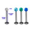 4Pcs Titanium G23 16g 3/8 10mm Labret Studs Piercing Jewelry 3mm Clear Aquamarine Blue Zircon Sapphire Ferido Ball M14395 view 2