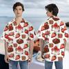228CLOSET Strawberry Hawaiian Shirts for Men - Chocolate Cake Casual Button Down Short Sleeve Unisex Hawaiian Shirts Set 07 Size 5XL view 2