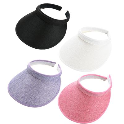 4PCS Sun Hat Wide Brim Sun Visor Summer Sun Protection Visor Caps Beach Tennis Golf Running Gardening Sun Hats