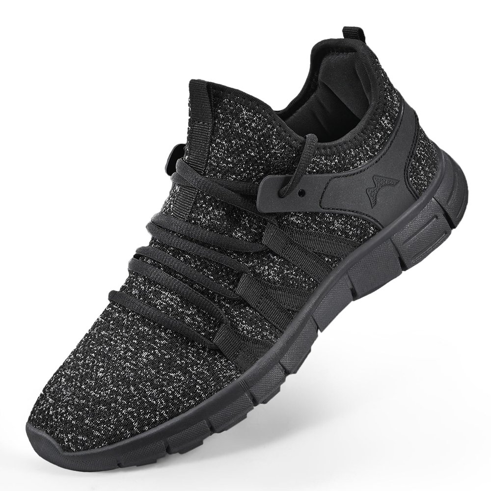 AOE Womens Walking Running Shoes Ultra Lightweight Breathable Mesh Tennis Shoes Non Slip Athletic Workout Gym Sneakers Starry Black 7women / 6men