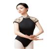 Daydance Turtleneck Black Teens Leotards for Ballet, Short Sleeve Dance Costumes for Practice view 3