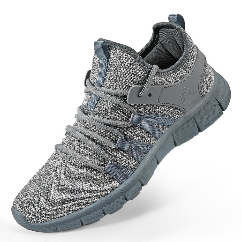 AOE Womens Walking Running Shoes Ultra Lightweight Breathable Mesh Tennis Shoes Non Slip Athletic Workout Gym Sneakers Starry Gray 8women / 7men