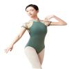 Daydance Green Dance Leotards for Girls Ballet, Hight Neck Embroidery Dance Clothes view 2