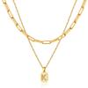 KeyStyle Initial Alphabet Necklaces Letter Layering Paperclip ChainsChoker for Jewelry, Initial K Choker for Women view 1
