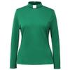 Womens Church Clergy Shirt Spring/Autumn Long Sleeve Slim Blouse with Tab Collar Green view 1