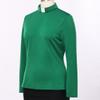 Womens Church Clergy Shirt Spring/Autumn Long Sleeve Slim Blouse with Tab Collar Green view 2