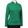 Womens Church Clergy Shirt Spring/Autumn Long Sleeve Slim Blouse with Tab Collar Green view 3