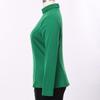 Womens Church Clergy Shirt Spring/Autumn Long Sleeve Slim Blouse with Tab Collar Green view 4