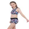 Nikiikoo Kids Girls 2 Piece Tankini Set Crop Top with Shorts Swimsuit Tracksuit for Gymnastics/Sports/Dance/Swimming Colorful 12 Years view 4