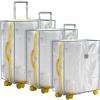 Sadnyy 3 Pieces Clear Luggage Cover PVC Suitcase Luggage Protector Waterproof Cover(Gray Border,Left Opening Style) view 1