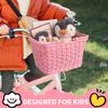 GRANNY SAYS Kid Bike Basket, Wicker Bike Baskets, Small Baskets for Kids Bike, 9" x 7" x 6", Pink view 2
