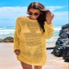 ANRABESS Women Swimsuit Crochet Swim Cover Up 2026 Summer Bathing Suit Swimwear Mesh Knit Beach Dress Vacation Outfits Yellow Small view 3