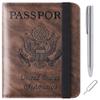 Passport Holder Cover Wallet Travel Essentials Leather Rfid Blocking Case Vacation Luggage Must Haves Travel Accessories for Men Women (116#Coffee) view 1