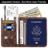 Passport Holder Cover Wallet Travel Essentials Leather Rfid Blocking Case Vacation Luggage Must Haves Travel Accessories for Men Women (116#Coffee) view 2