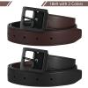 AWAYTR Reversible Kids Belts for Boys - Brown and Black Leather Belt for School Uniform Casual Jeans (80cm,Black) view 3