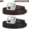 AWAYTR Reversible Kids Belts for Boys - Brown and Black Leather Belt for School Uniform Casual Jeans (80cm,Silver) view 4