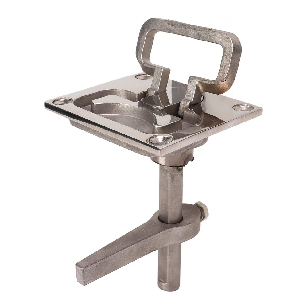 Tissting Boat Cam Latch 316 Stainless Steel Floor Buckle Hatch Pull Boat Flush Pull Hatch Lacth with Non Locking and Push and Fitting Design,for Yacht Ship(2.64x3.11in)
