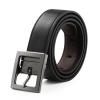 AWAYTR Reversible Kids Belts for Boys - Brown and Black Leather Belt for School Uniform Casual Jeans (70cm,Gunmetal) view 1