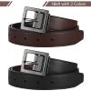AWAYTR Reversible Kids Belts for Boys - Brown and Black Leather Belt for School Uniform Casual Jeans (70cm,Gunmetal) view 3