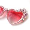 bullabulling Vintage Heart shaped Rhinestone Sunglasses Women Bling Diamond Party Sun Glasses Crystal Shades Gradient lenses (pink) view 3