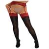 Daenrui Woman's Oil Glossy Pantyhose Tights Hollow Out Thigh High Suspender Stocking Footed Legging Burgundy&Black Lace One Size view 1