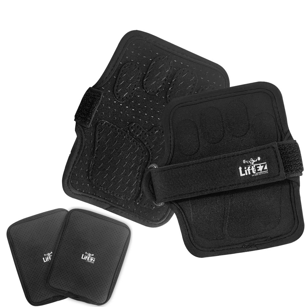 LiftEZ Weightlifting Grip Pads for Men & Women  The Ultimate Alternative to Gym Gloves - Lifting Hand Grips for Powerlifting, Bodybuilding, Calisthenics, CrossFit & Home Workout - with FREE Grip Pads