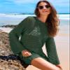 ANRABESS Women Swimsuit Crochet Swim Cover Up 2026 Summer Bathing Suit Swimwear Mesh Knit Beach Dress Vacation Outfits Deep Green Small view 4