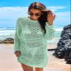 ANRABESS Women Swimsuit Crochet Swim Cover Up 2026 Summer Bathing Suit Swimwear Mesh Knit Beach Dress Vacation Outfits Light Green Small view 3