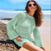 ANRABESS Women Swimsuit Crochet Swim Cover Up 2026 Summer Bathing Suit Swimwear Mesh Knit Beach Dress Vacation Outfits Light Green Small view 4
