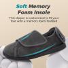 HomeTop Men's Corduroy Slippers Comfy Adjustable Hook and Loop Memory Foam Wide Indoor House Shoes for Diabetic Swollen Feet Dark Gray,12 US view 4