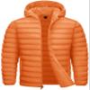 TACVASEN Orange Puffer Jacket Men Hooded Lightweight Winter Down Jackets Windbreaker Warm Quilted Puffy Coat with Zipper Pockets Orange S view 1