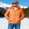 TACVASEN Orange Puffer Jacket Men Hooded Lightweight Winter Down Jackets Windbreaker Warm Quilted Puffy Coat with Zipper Pockets Orange S view 2