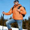 TACVASEN Orange Puffer Jacket Men Hooded Lightweight Winter Down Jackets Windbreaker Warm Quilted Puffy Coat with Zipper Pockets Orange S view 3