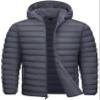 TACVASEN Down Coat Men Lightweight Packable Puffer Jackets Water Resistant Windproof Insulated Winter Coats with Hood Dark Gray M view 1