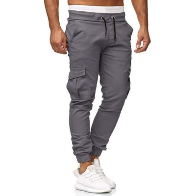 GOKKILRW Mens Chino Work Slim Fit Jogger Fashion Outdoor Cargo Hiking Pants Drawstring Athletic Workout Gym Sweatpant Trouser(Grey,XX-Large)