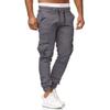 GOKKILRW Mens Chino Work Slim Fit Jogger Fashion Outdoor Cargo Hiking Pants Drawstring Athletic Workout Gym Sweatpant Trouser(Grey,XX-Large) view 1