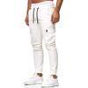 GOKKILRW Mens Chino Work Slim Fit Jogger Fashion Outdoor Cargo Hiking Pants Drawstring Athletic Workout Gym Sweatpant Trouser(White,X-Large) view 3