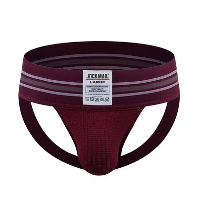 JOCKMAIL Men's Jockstrap Underwear Athletic Supporte Mens Jockstrap Underwear Male Sports Underwear for men (as1, alpha, x_l, Maroon)