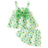 Baby Girl Clothes And Shoes Summer Toddler Girls Sleeveless Bowknot Dot Prints Tops Shorts Two (Green, 6-12 Months) view 1