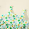 Baby Girl Clothes And Shoes Summer Toddler Girls Sleeveless Bowknot Dot Prints Tops Shorts Two (Green, 6-12 Months) view 2