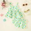 Baby Girl Clothes And Shoes Summer Toddler Girls Sleeveless Bowknot Dot Prints Tops Shorts Two (Green, 6-12 Months) view 3