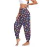 Aflyko Women Dance Pants Cat Paw Print Rainbow Boho Trousers Yoga Sweatpants Casual Sportwear Relaxed Fit Workout Harem Pants, L view 3