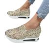 SACFOF Women's Floral Embroidery Breathable Mesh Sneakers Summer Platform Shoes Hidden Wedge High Top Walking Sneakers view 2