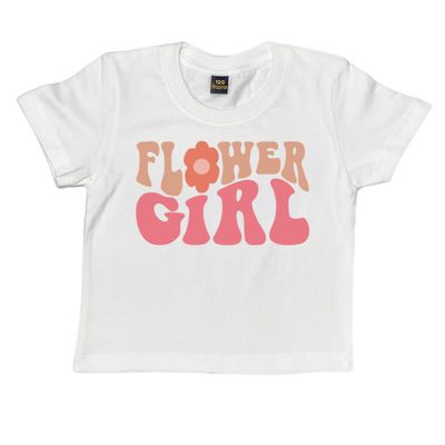 Groovy Flower Girl A Bridesmaid Proposal Flower Girl Tops for Toddler Little Girl Kids Wedding T-Shirt (2-3T, FLOWER GIRL-T Shirt)