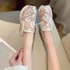 SACFOF Women's Floral Embroidery Breathable Mesh Sneakers Summer Platform Shoes Hidden Wedge High Top Walking Sneakers view 4